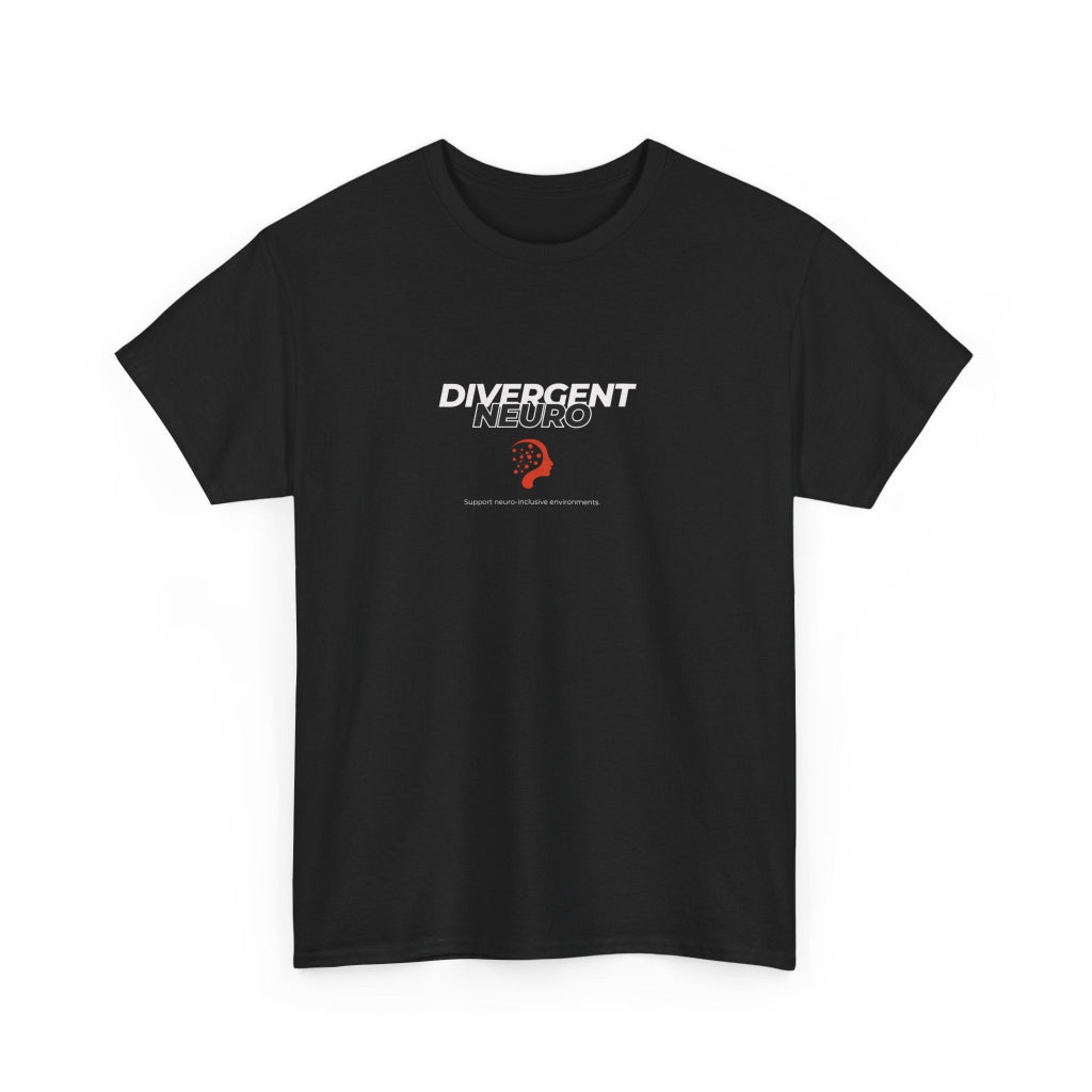 Front image Neurodivergent Support Inclusive Environments Black T-shirt